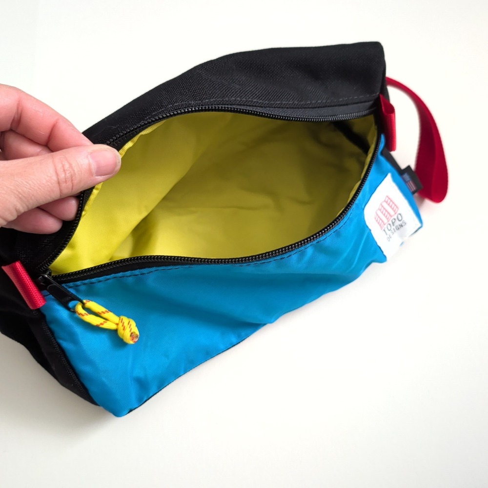 Topo Designs Dopp Kit Colorblock Black Blue Red Nylon Travel Toiletry Bag USA